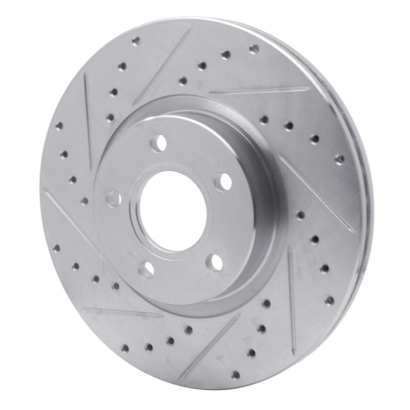 Ford Escape Brake Rotor (1) - Front Left - R1 Concepts - Drilled & Slotted - Silver - `04-`19